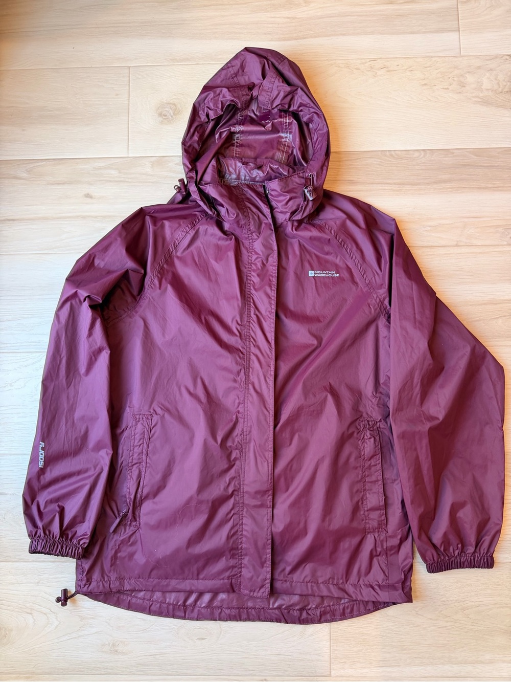 Mountain Warehouse Pakka II Womens Waterproof Rain Jacket Burgundy Berry Sz 10